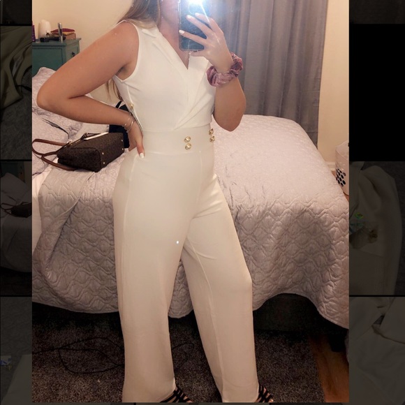 NWT White Jumpsuit - Picture 2 of 6